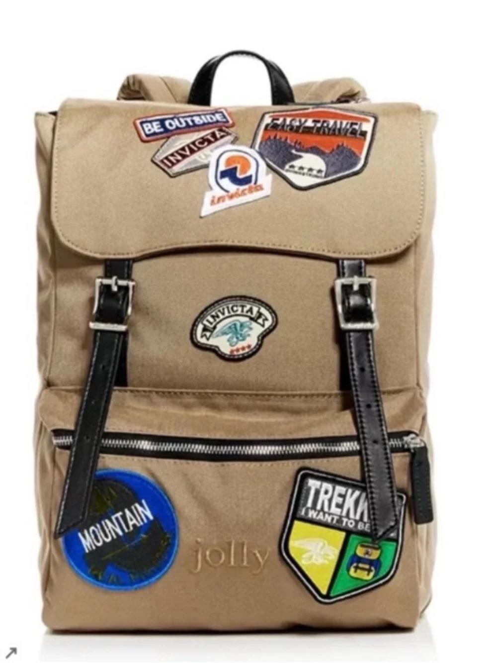 Invicta Jolly Heritage Patch Backpack In Sand NWOT